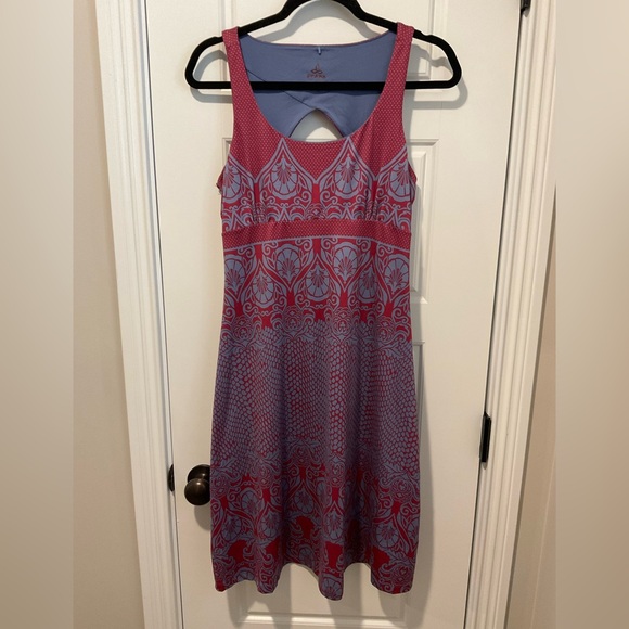 Prana Dresses & Skirts - Prana Pink And Periwinkle Sleeveless Dress Size Large